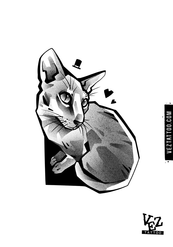 Uroczy kot w stylu minimalistycznym