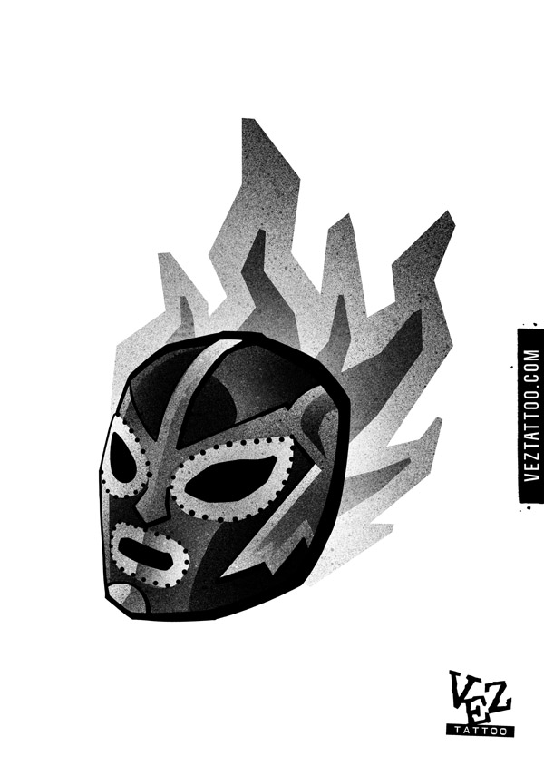 Maska ognia z symbolami